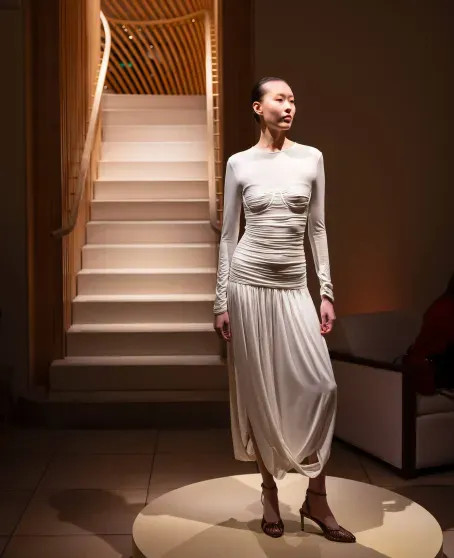 Ксения Соловьёва, Иван Хохлов и сёстры Голомаздины на презентации коллекции 12 Storeez в ГУМе