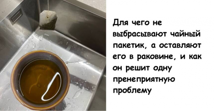 Для чего не выбрасывают чайный пакетик, а оставляют его в раковине, и как он решит одну пренеприятную проблему